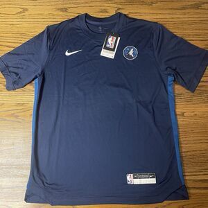 Minnesota Timberwolves Pre Game Warm Up Nike Shirt Navy Medium NBA Basketball
